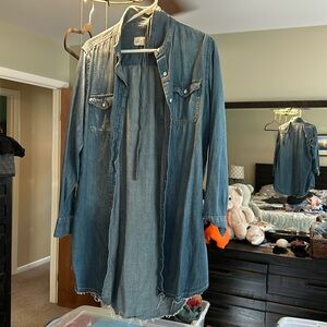Long denim shirt